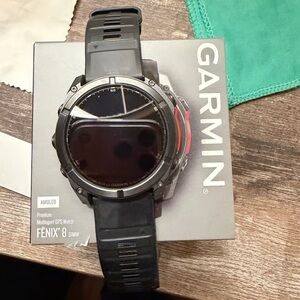 Garmin Fenix 8 Smartwatch - Black and Red Accents